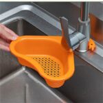 Kitchen Sink Drain Strainer Basket Leftover Garbage Filter Swan Shape Hanging Vegetable Washing Drainer Triangular Storage Rack 4