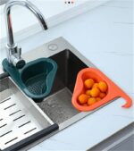 Kitchen Sink Drain Strainer Basket Leftover Garbage Filter Swan Shape Hanging Vegetable Washing Drainer Triangular Storage Rack 33