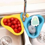 Kitchen Sink Drain Strainer Basket Leftover Garbage Filter Swan Shape Hanging Vegetable Washing Drainer Triangular Storage Rack 3