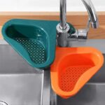 Kitchen Sink Drain Strainer Basket Leftover Garbage Filter Swan Shape Hanging Vegetable Washing Drainer Triangular Storage Rack 2