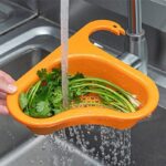 Kitchen Sink Drain Strainer Basket Leftover Garbage Filter Swan Shape Hanging Vegetable Washing Drainer Triangular Storage Rack 1