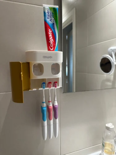 Awei Wall-Mounted Automatic Toothpaste Dispenser & Magnetic Toothbrush Holder photo review